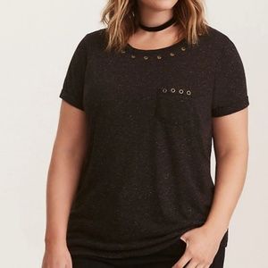 Torrid black grommet pocket tee size 4